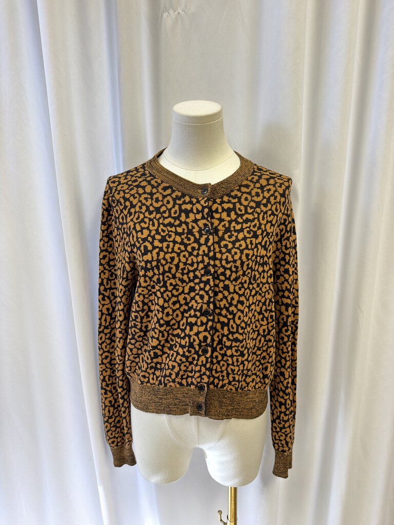 The Great Cheetah Print Cropped Button Up Cardigan