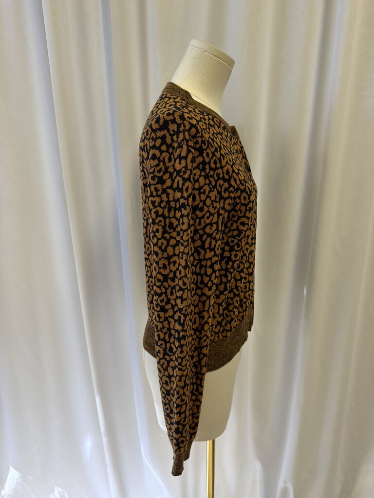 The Great Cheetah Print Cropped Button Up Cardigan
