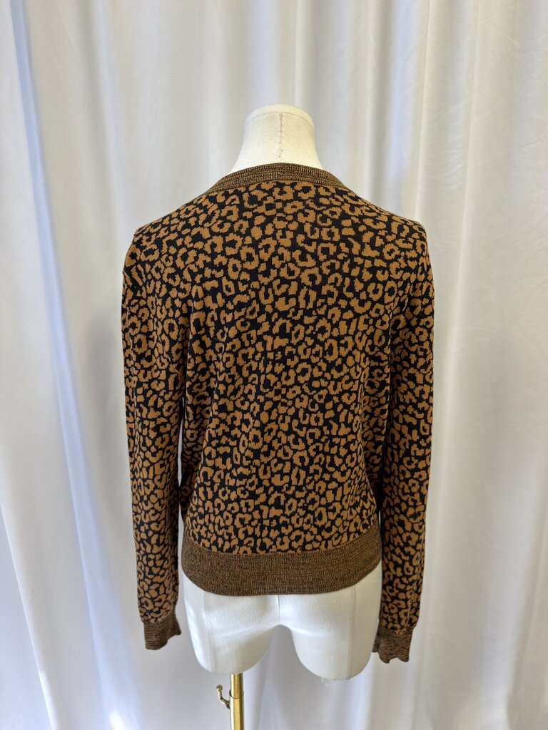 The Great Cheetah Print Cropped Button Up Cardigan