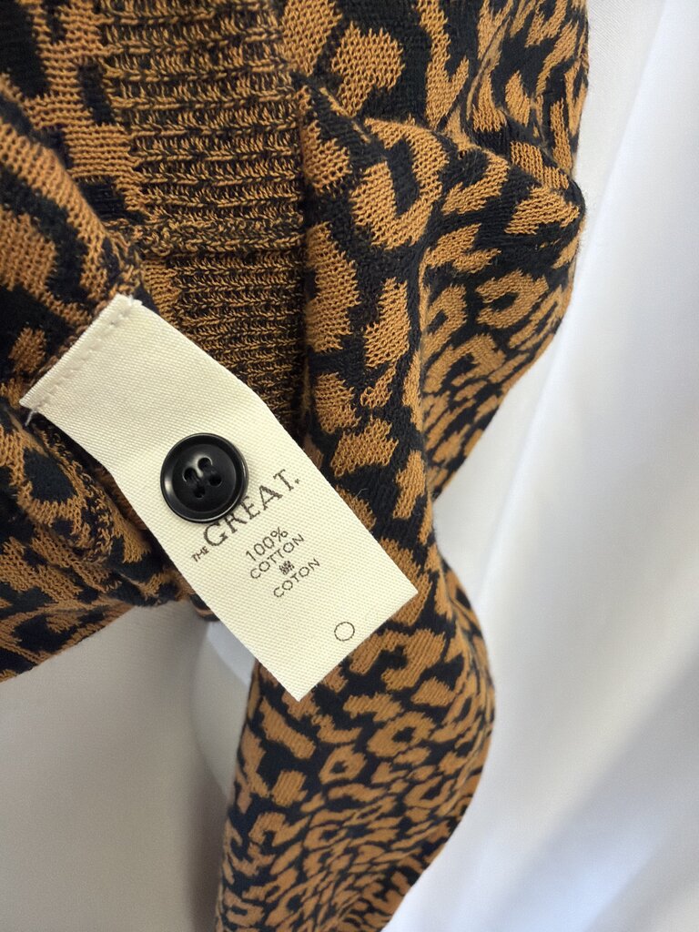 The Great Cheetah Print Cropped Button Up Cardigan
