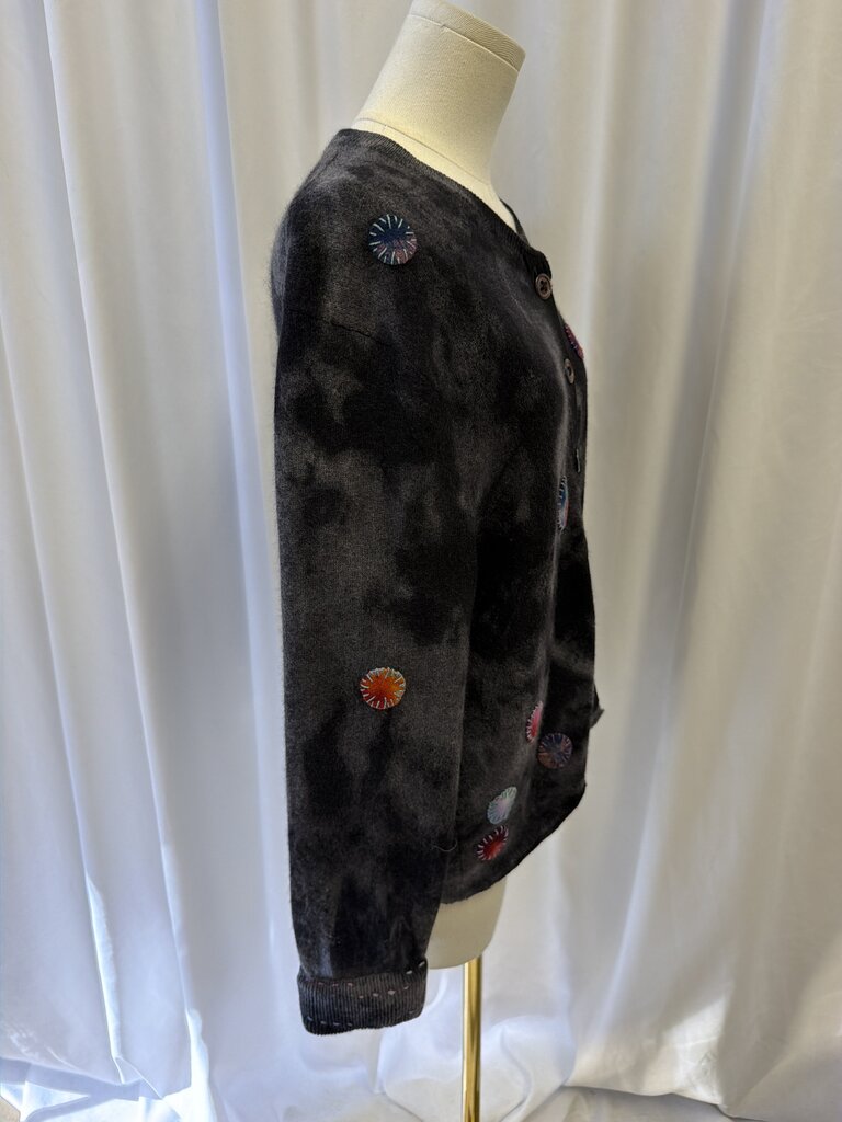 Galadriel Mattei Tie Dye Embroidered Button Up Cardigan