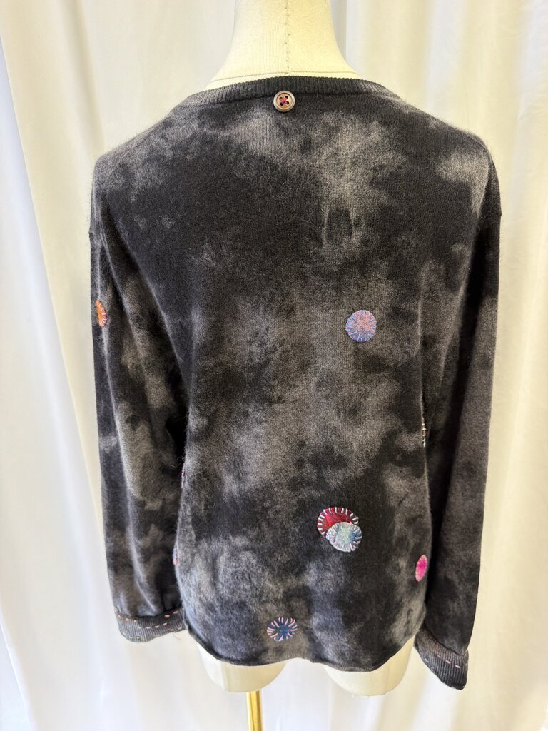 Galadriel Mattei Tie Dye Embroidered Button Up Cardigan