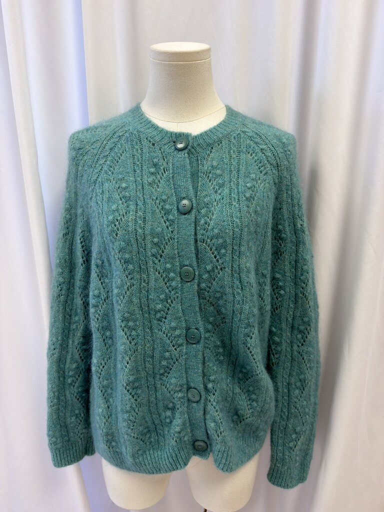 La Maille Sezane Pattern Mohair/Wool Blend Cardigan