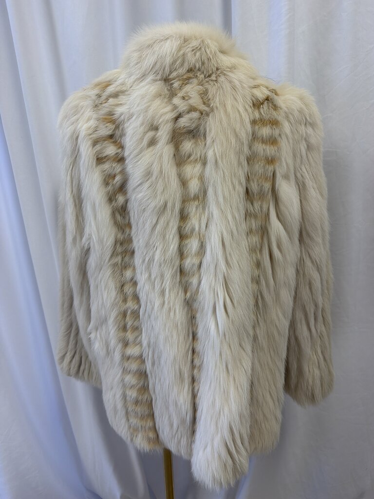Anna Nateece LeNobel Original White Shadow Fox w/ Coyote Inserts Coat (As Is: original label removed, small tears near hook and eye closures)
