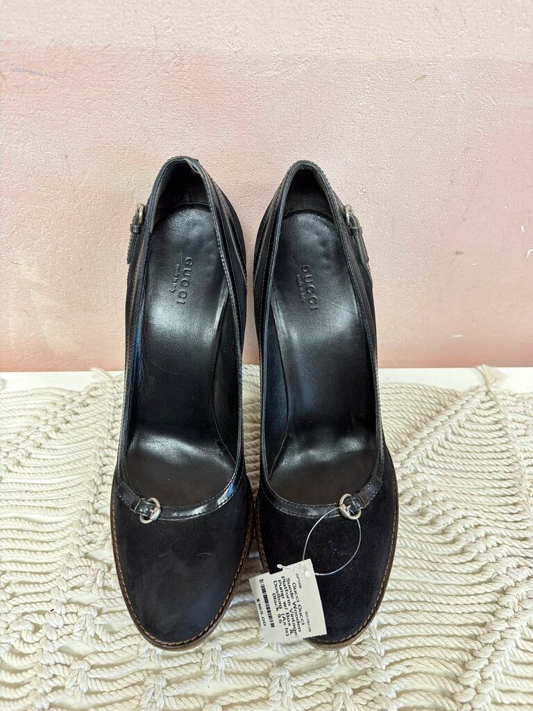 Gucci Suede Wooden Platform Vintage Pump w/ Box & Dustbag (As Is)