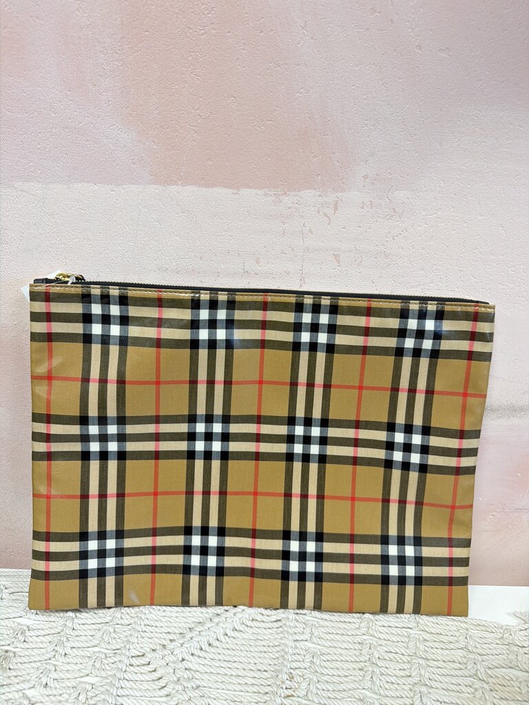 Burberry Coated Nova Check Pouch/Clutch