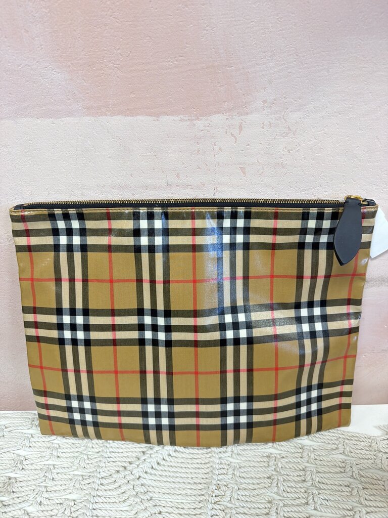 Burberry Coated Nova Check Pouch/Clutch