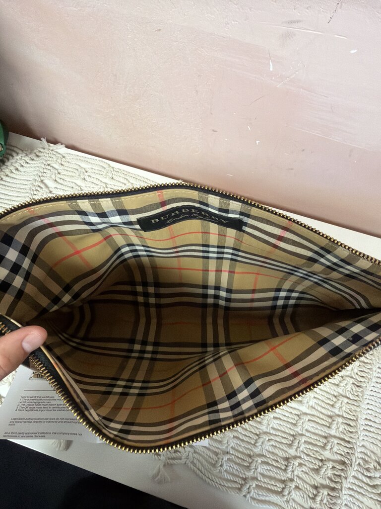 Burberry Coated Nova Check Pouch/Clutch