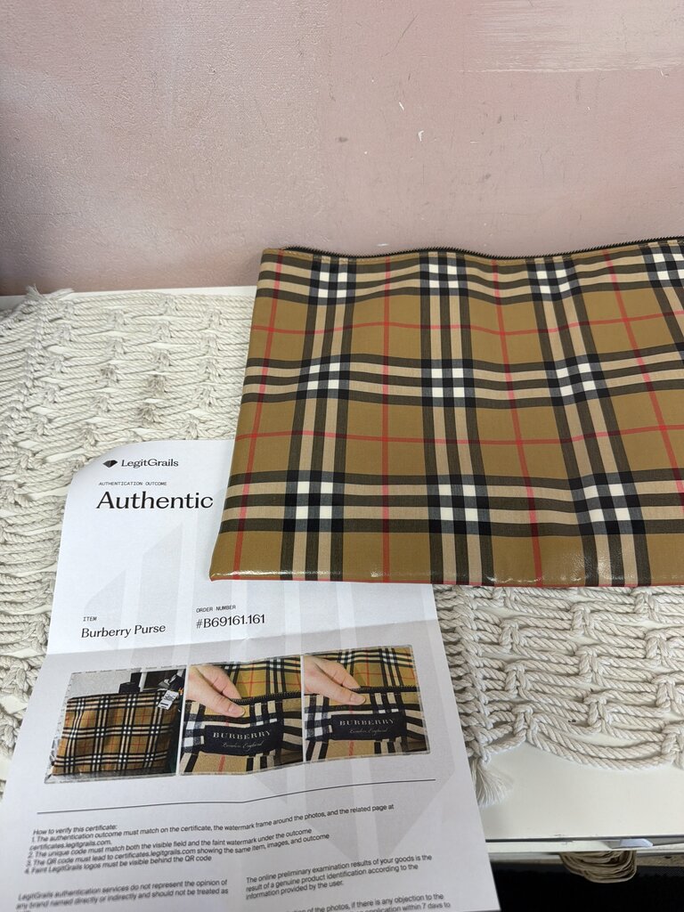 Burberry Coated Nova Check Pouch/Clutch
