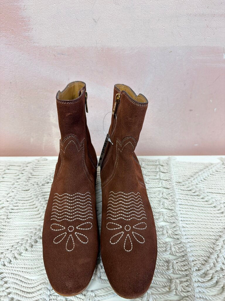 See by Chloe Suede Embroidered "Lizzie" Bootie