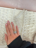 John Atencio Sterling Silver & 18k Detail Diamond Ring