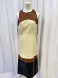 Adelyn Rae Color Block Vegan Leather Sleeveless Dress