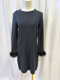 Sail To Sable Wool Fur Trim Long Sleeve Dress NWT (Originally $228)