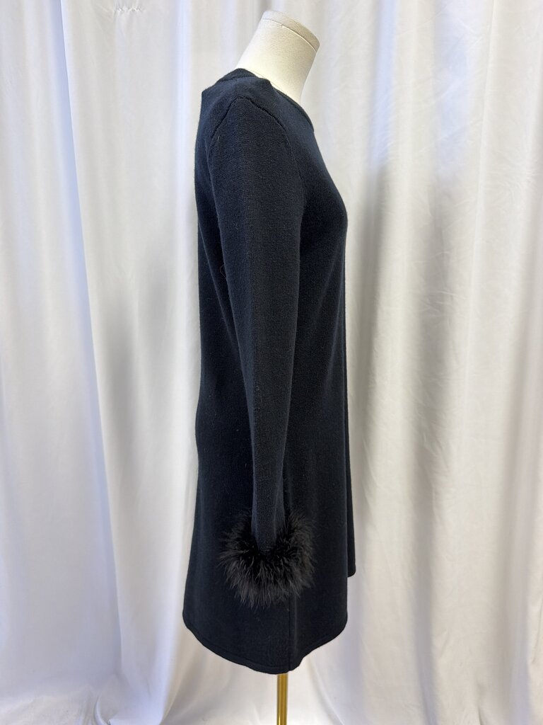 Sail To Sable Wool Fur Trim Long Sleeve Dress NWT (Originally $228)