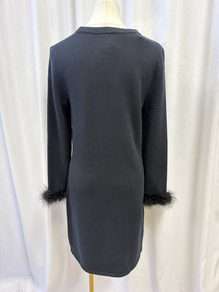 Sail To Sable Wool Fur Trim Long Sleeve Dress NWT (Originally $228)