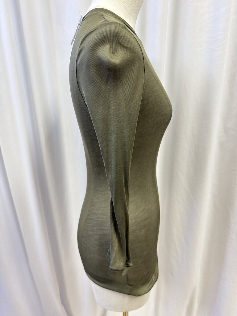 Prada 3/4 Sleeve Sheer Jersey Silk Top (Est. Retail $1700)