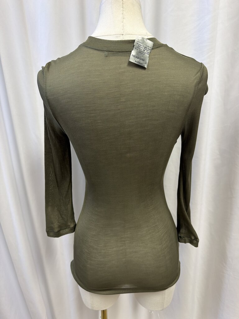 Prada 3/4 Sleeve Sheer Jersey Silk Top (Est. Retail $1700)