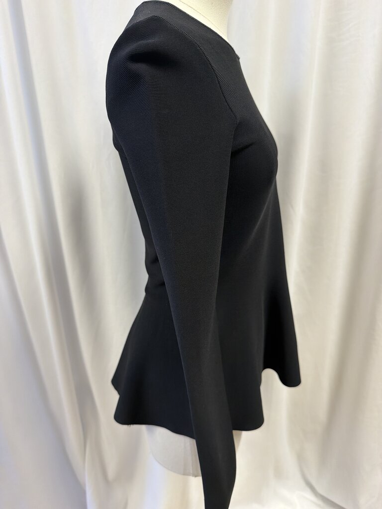 Theory Knit Peplum Long Sleeve Top