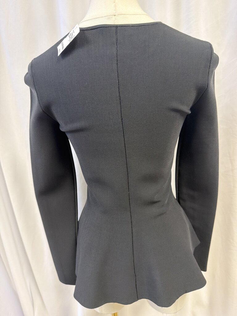 Theory Knit Peplum Long Sleeve Top