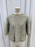 Fabiana Filippi Tweed Metallic Short Sleeve Top