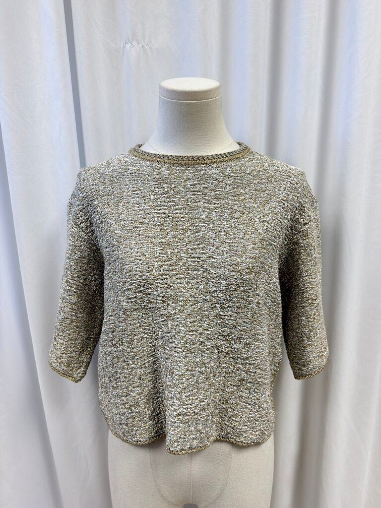 Fabiana Filippi Tweed Metallic Short Sleeve Top