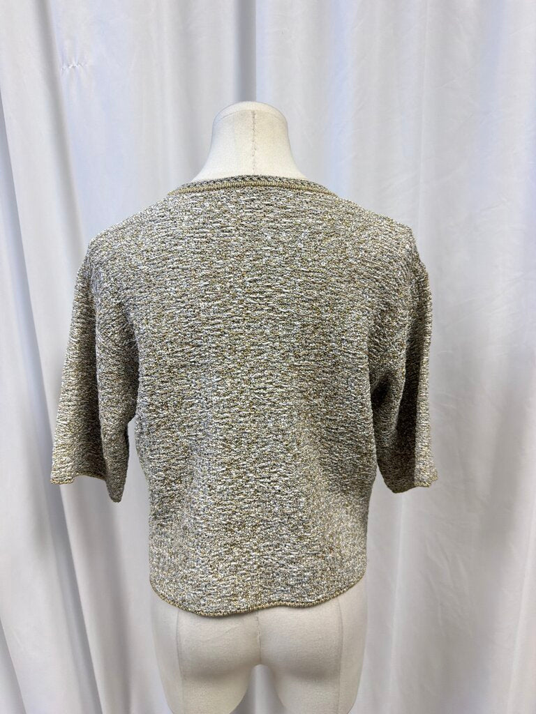 Fabiana Filippi Tweed Metallic Short Sleeve Top