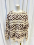 Saks Crew Neck Printed Sweater
