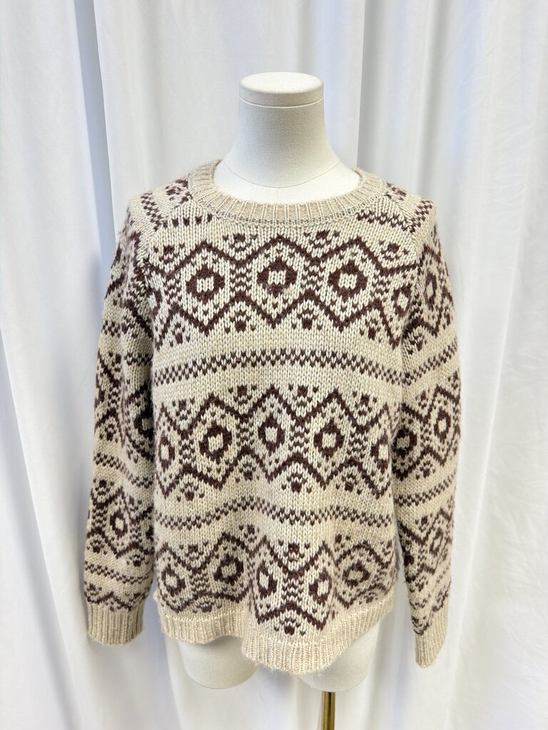 Saks Crew Neck Printed Sweater