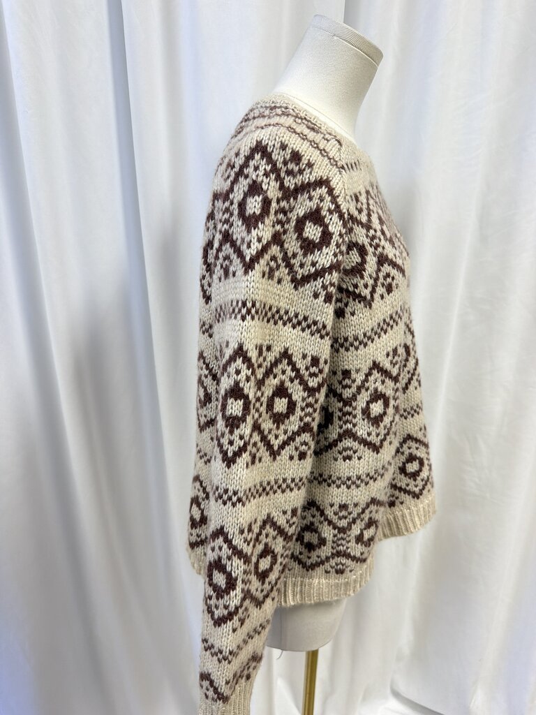 Saks Crew Neck Printed Sweater