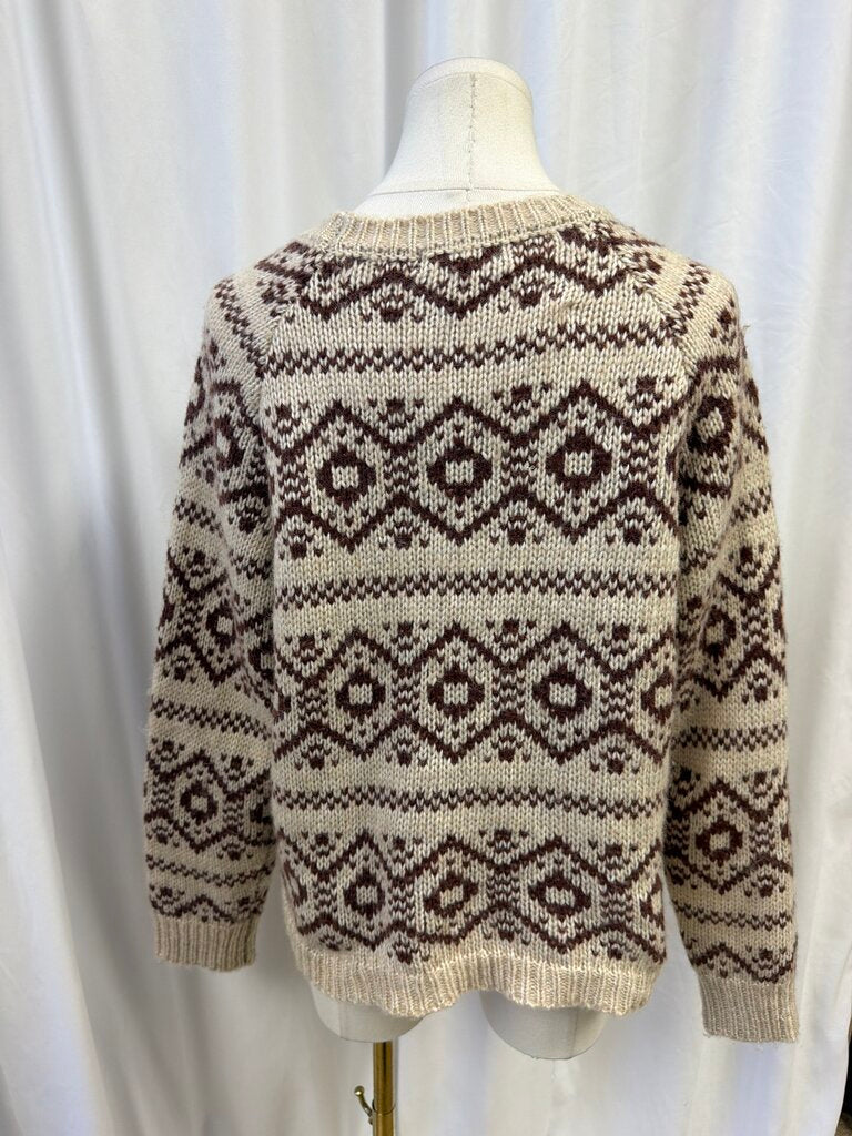 Saks Crew Neck Printed Sweater