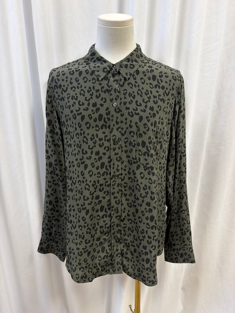 Rails Silk Animal Print Blouse