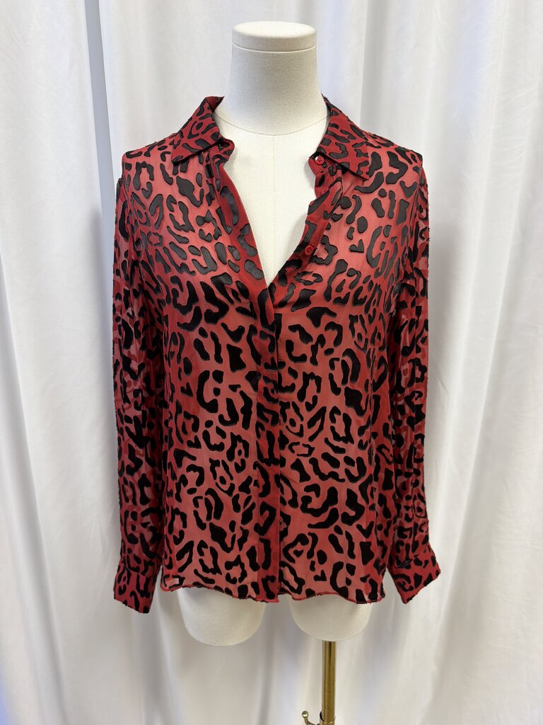 Alice + Olivia Silk Animal Print Blouse