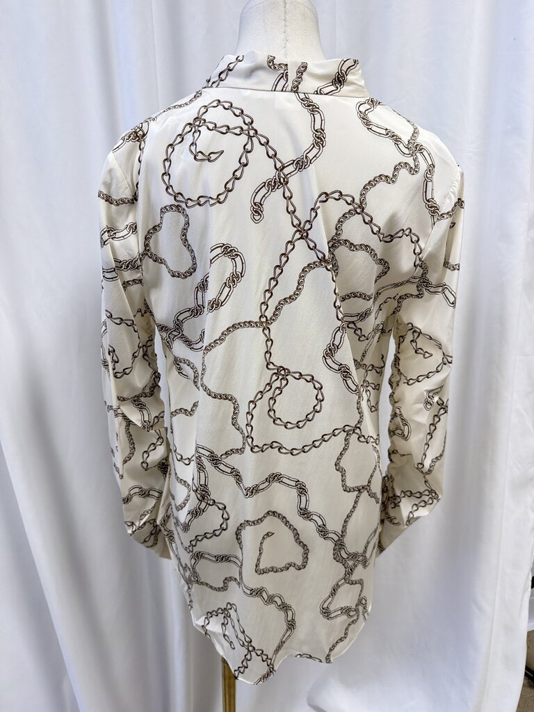 Veronica Beard Tie Neck Chain Print Blouse