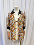 Tory Burch Studded Patchwork Blossom Silk Button Down
