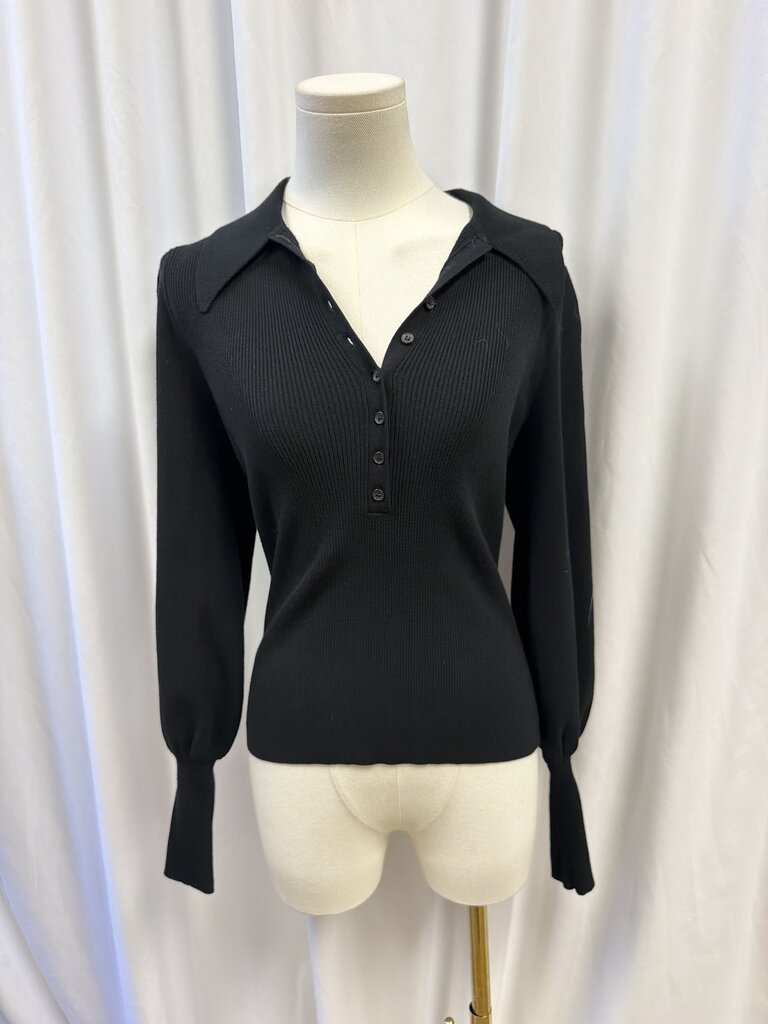 A.L.C. Puff Long Sleeve Ribbed Top