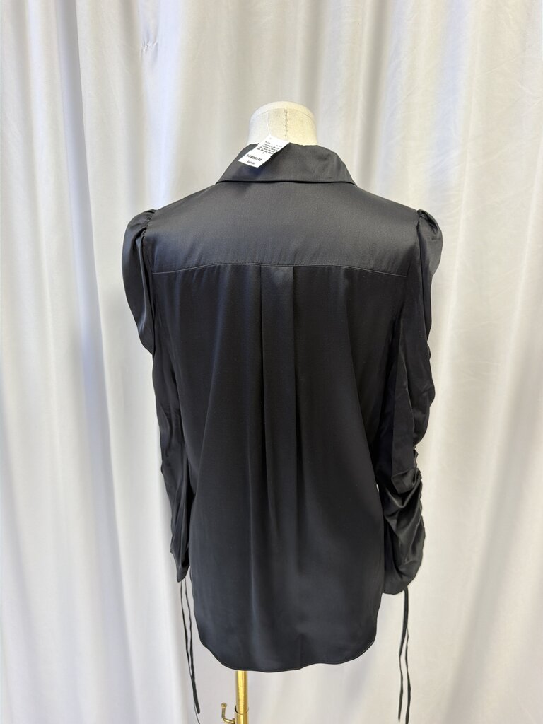 Veronica Beard Ruched Sleeve Silk Blouse
