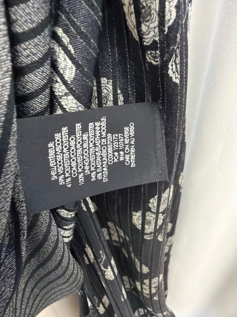 Alice + Olivia Pinstriped Floral Long Sleeve Blouse