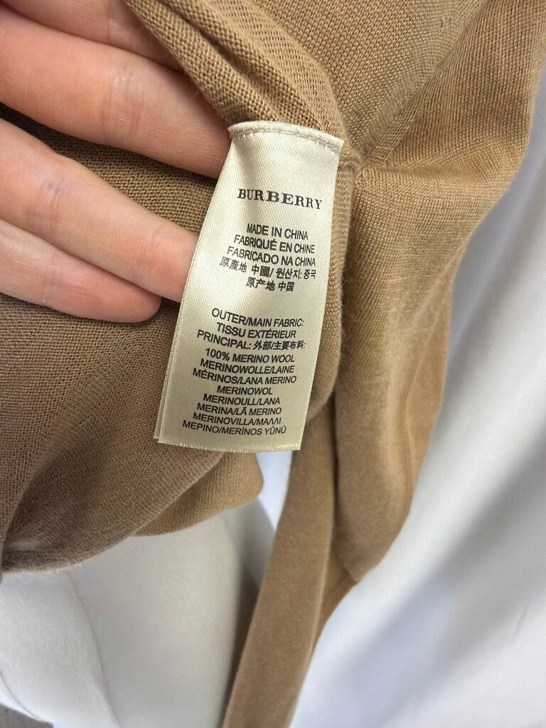 Burberry Brit Plaid Patchwork Elbow Merino Wool Sweater