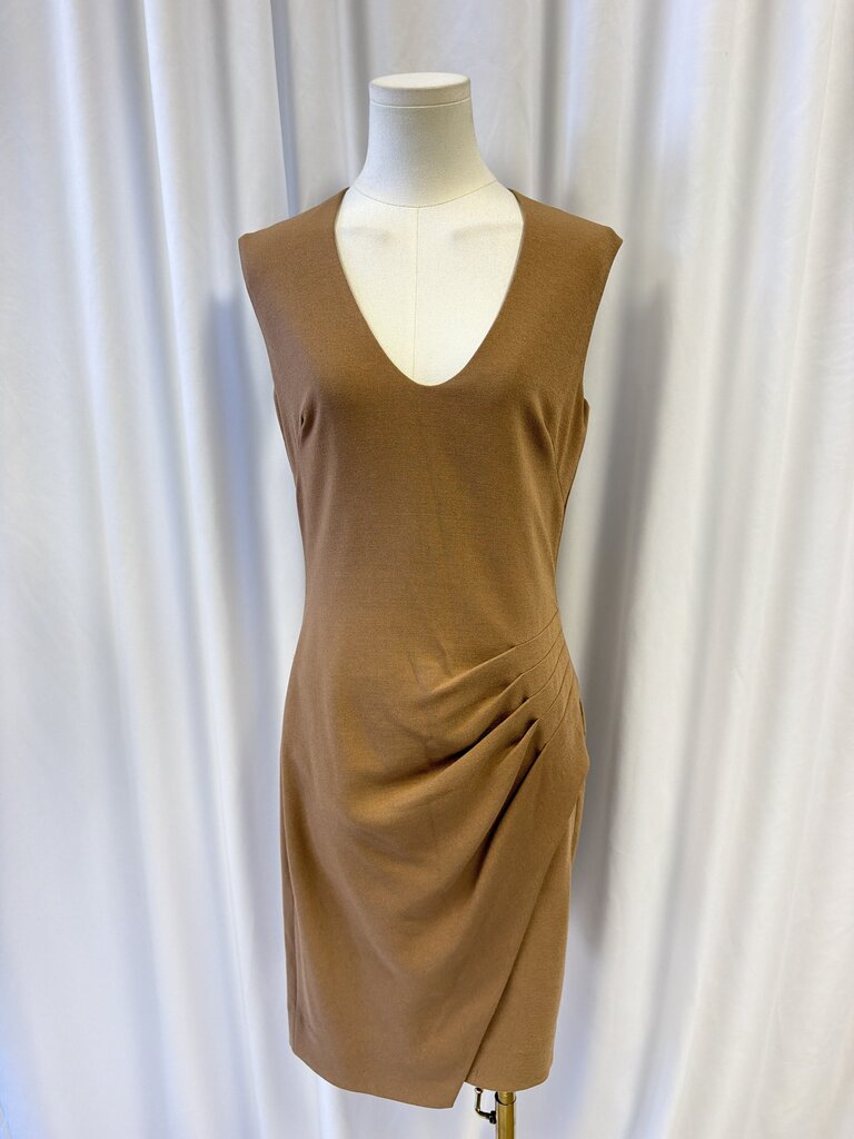 L'Agence Wool Blend V-Neck Mini Dress