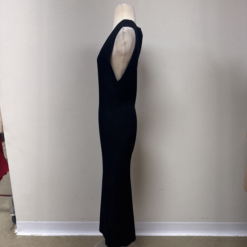 Gauge81 Black Ribbed Maxi Dress