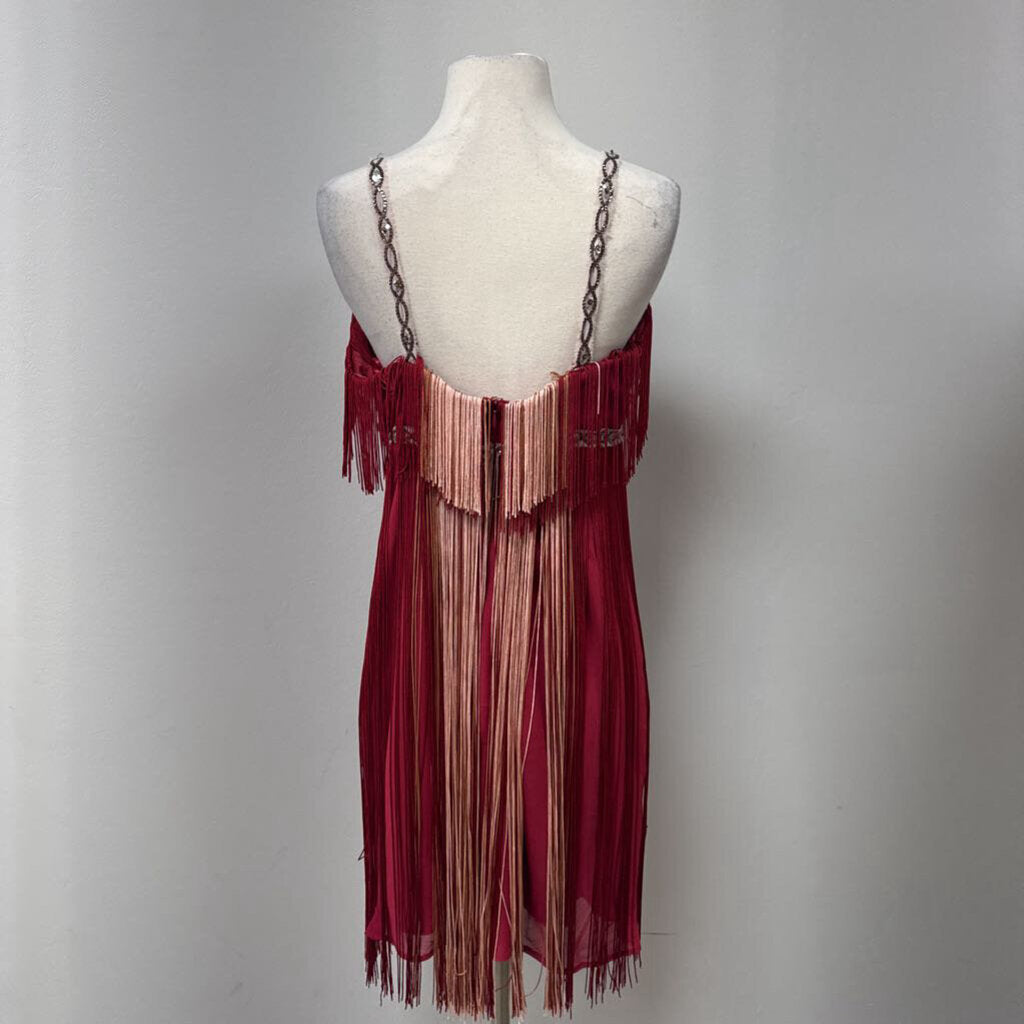 Free People Maroon Fringe Dress NWT