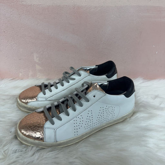 P448 Leather White and Rose Gold Sneaker