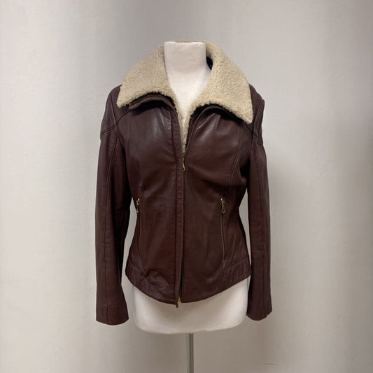 Ted Baker Brown Leather and Shearling Jacket