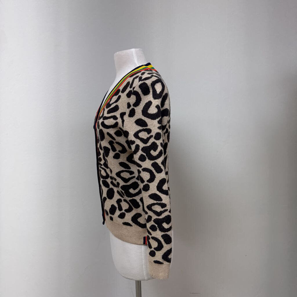 Kule Tan Animal Print Cardigan