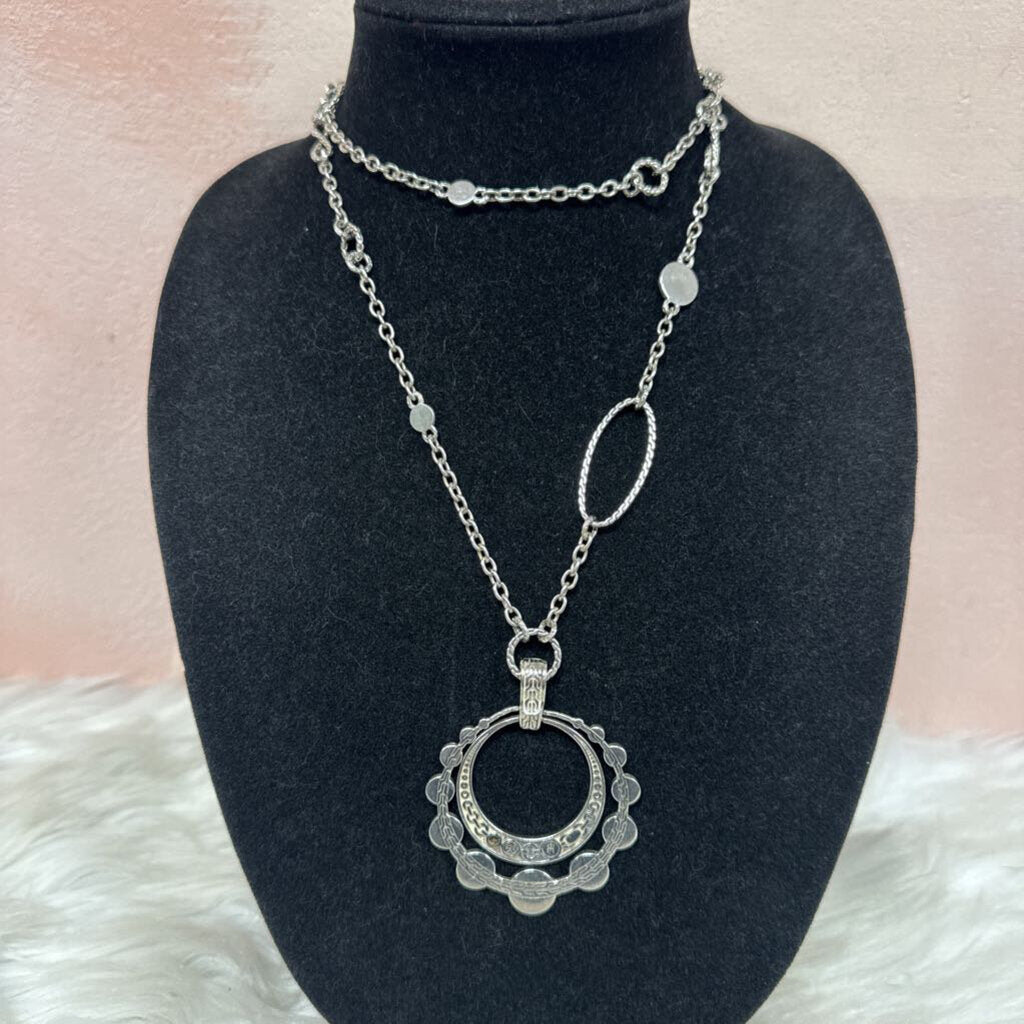 John Hardy Silver Open Circle Pendant Necklace