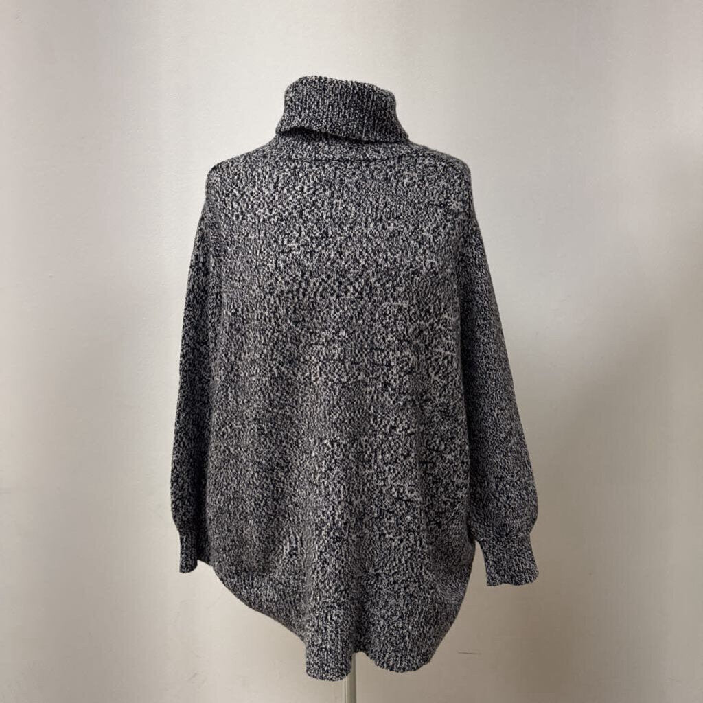 CO Black Marled Cashmere Turtleneck Sweater