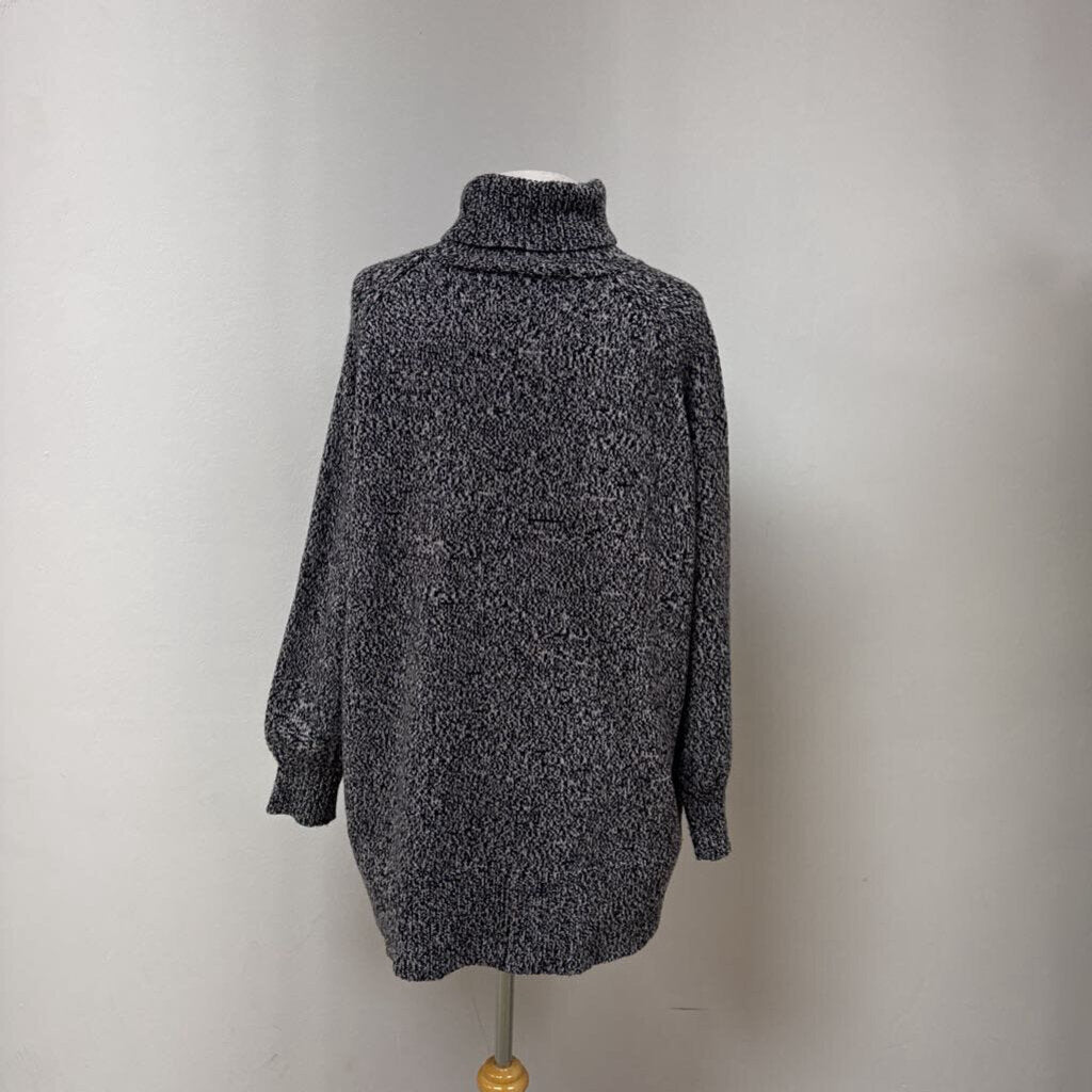 CO Black Marled Cashmere Turtleneck Sweater