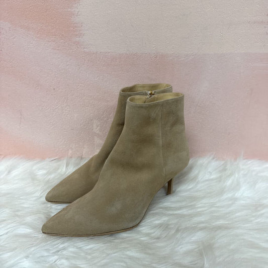 L'Agence Tan Suede Micro Heel Bootie