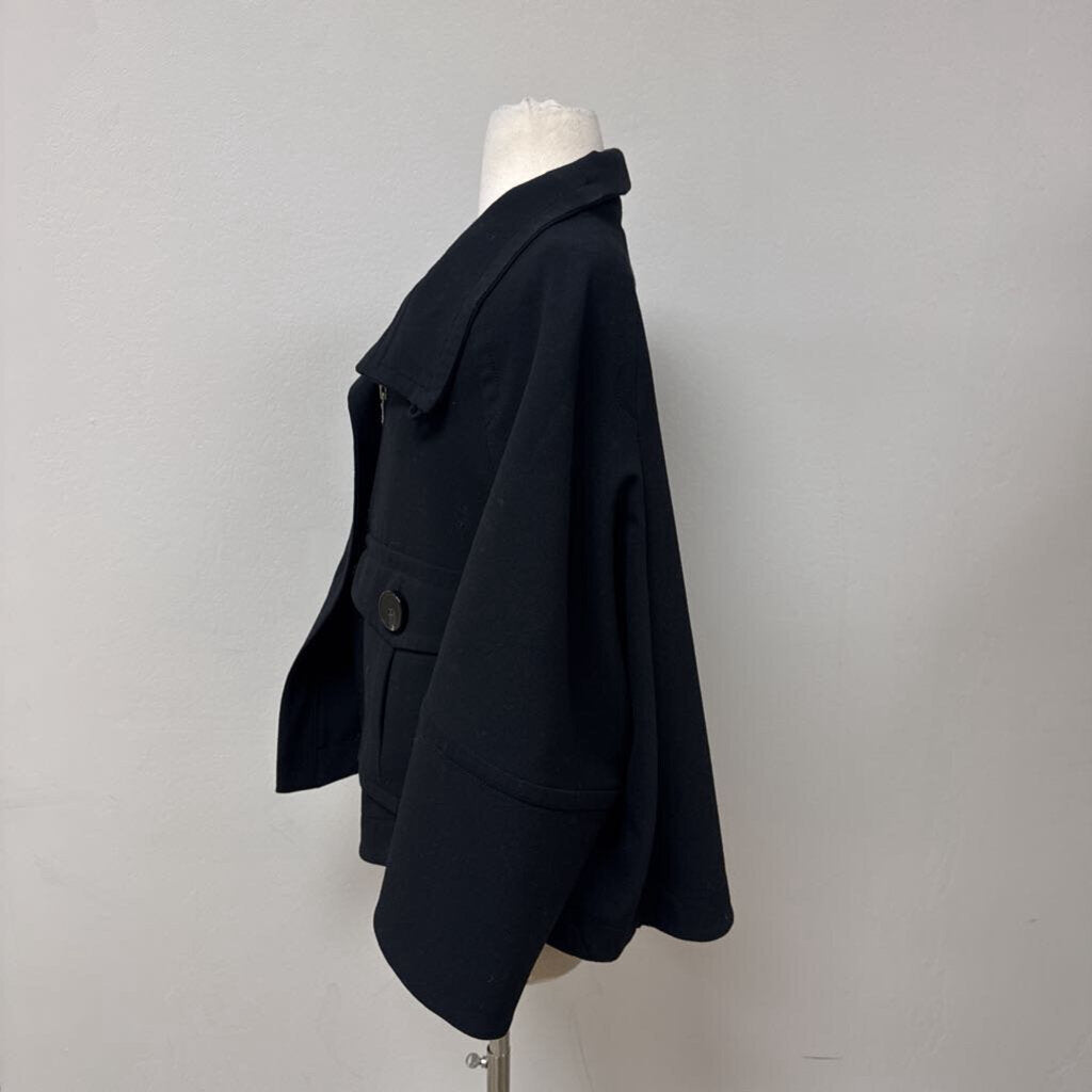 Theory Black Swing Cropped Coat