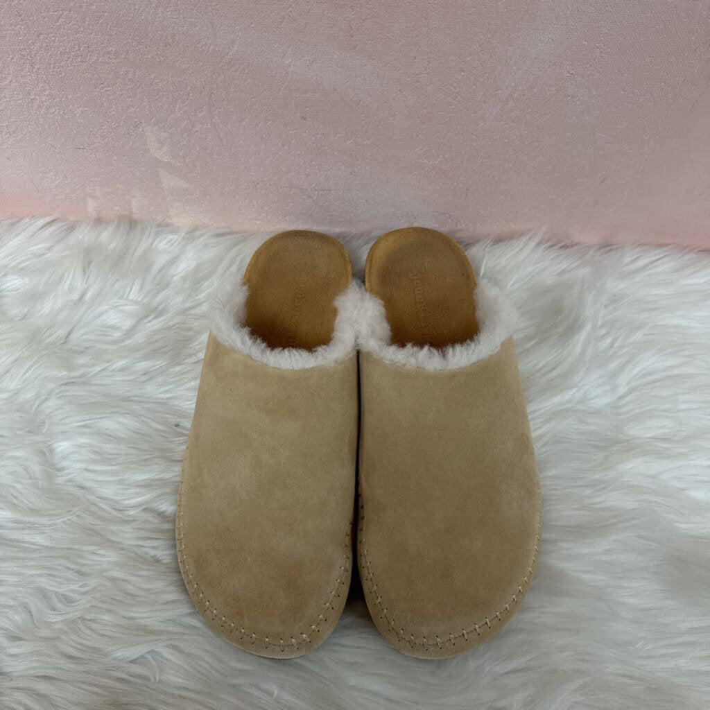 Jenni Kayne Tan Suede and Shearling Mules